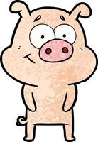 happy cartoon pig vector