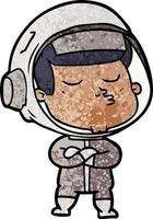 cartoon confident astronaut vector