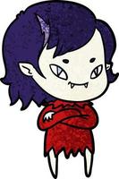 cartoon friendly vampire girl vector