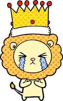 cartoon crying lion vector