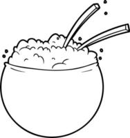 cartoon bowl of rice vector