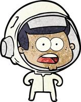 cartoon surprised astronaut vector