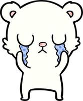 sad little polar bear cartoon vector