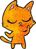 calm cartoon cat vector
