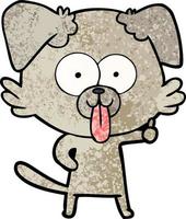 cartoon dog with tongue sticking out vector