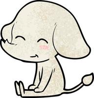 cute cartoon elephant sitting vector