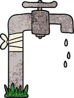 cartoon old water tap vector