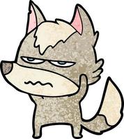 cartoon annoyed wolf vector