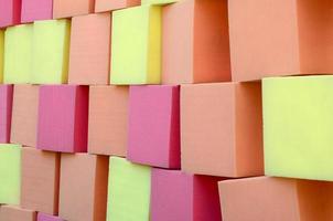 Wall of paralon soft cubes in dry pool, trampoline in the childrens center photo