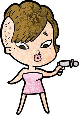 cartoon surprised girl