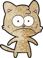 cartoon nervous cat vector