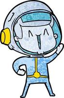 happy cartoon astronaut vector