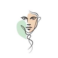 Face Gaze vector line art aesthetic minimal line drawing