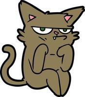 grumpy cartoon cat vector