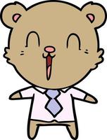 personaje de dibujos animados de negocios de oso vector