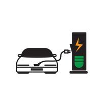 Electric car charging station icon. Vector illustration isolated on white background.