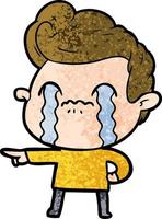 cartoon man crying vector