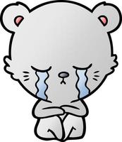 crying bear cartoon chraracter vector