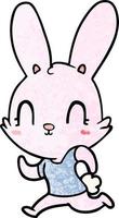 cute cartoon rabbit running vector