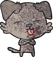 cartoon dog sticking out tongue vector