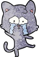 gato llorando de dibujos animados vector
