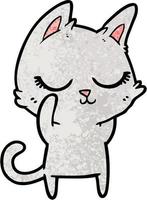 calm cartoon cat vector