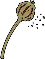 dried poppy cartoon vector