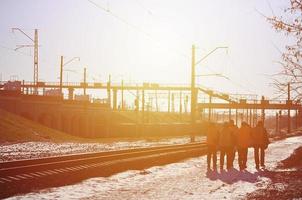 equipo de trabajadores ferroviarios foto