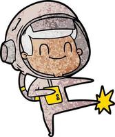 astronauta de dibujos animados feliz vector