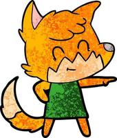 cartoon happy fox vector