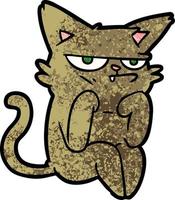 gato gruñón de dibujos animados vector