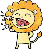 cartoon roaring lion vector