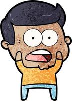 cartoon shocked man vector