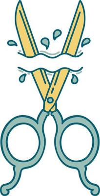 iconic tattoo style image of barber scissors