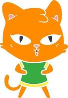 flat color style cartoon cat vector