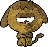 cartoon bored dog vector