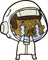 cartoon crying astronaut vector