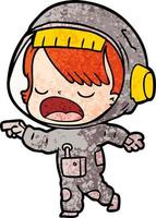 cartoon talking astronaut vector