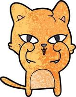 cartoon cat rubbing eyes vector