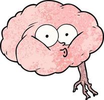 cartoon impressed brain vector