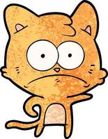 cartoon nervous cat vector