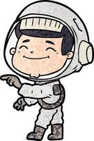 astronauta de dibujos animados feliz vector