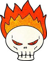 cartoon flaming skull vector