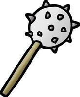 cartoon medieval mace vector