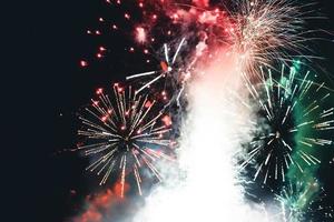 Abstract background. Fireworks circle blur. Colorful in celebration photo