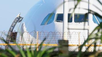 Close up view of Airbus A330 front part video