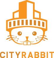 diseño del logotipo del vector de la ciudad del conejo.