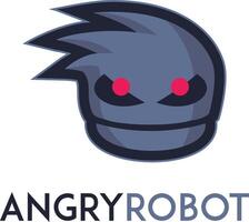 Angry robot vector logo design. Robot machine logo design.