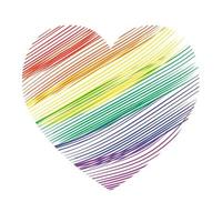 corazón con los colores de la comunidad lgtbi sobre un fondo blanco vector