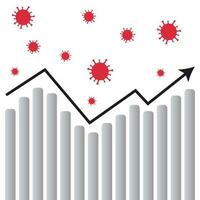 Generic virus case number chart vector illustration graphic background